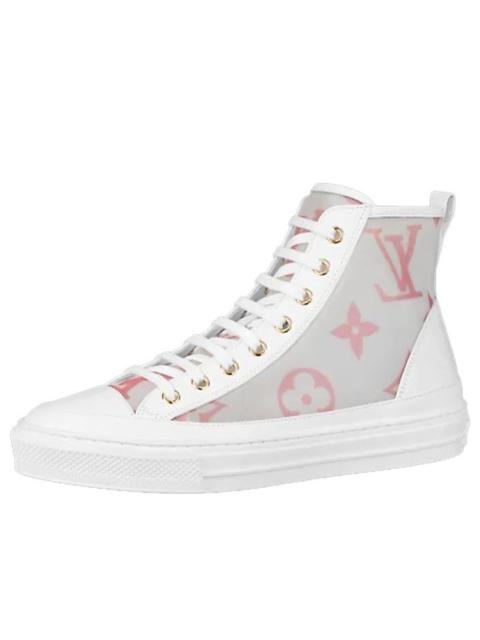 (WMNS) LOUIS VUITTON Stellar Zip Up Ankle Sneakers 'White Grey with Pink Monogram' 1A87DM