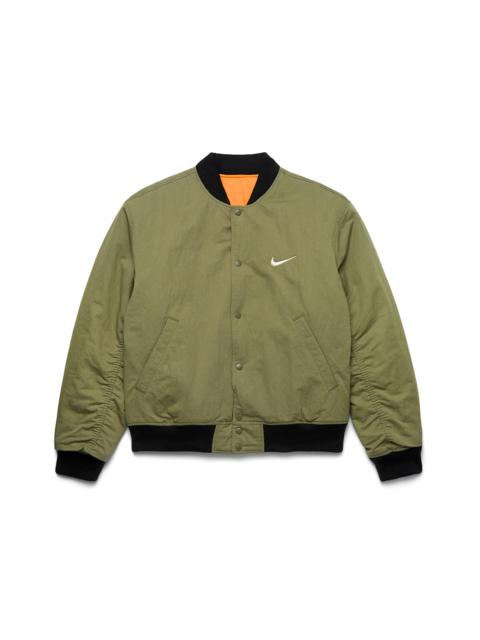 Stussy x Nike Reversible Varsity Jacket Medium Olive/Bright Mandarin