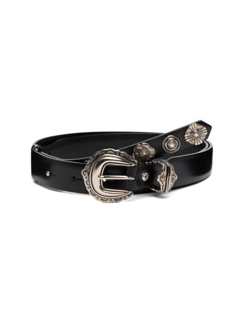 Black Leather Motif Belt