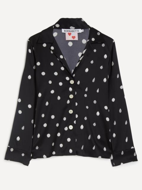 Louis Polka Rain Silk-Satin Pyjama Blouse