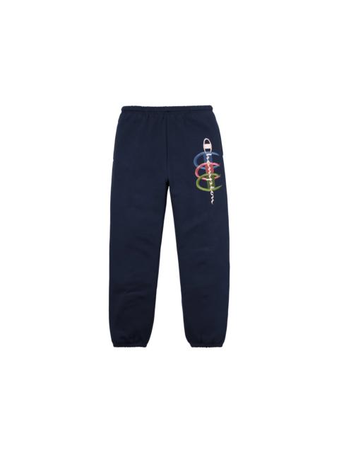 Supreme Champion Stacked C Sweatpant Navy