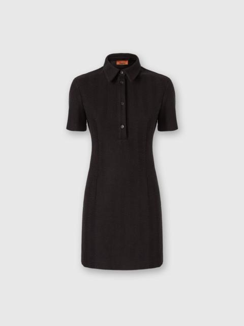 Polo Mini Dress with Zigzag Pattern