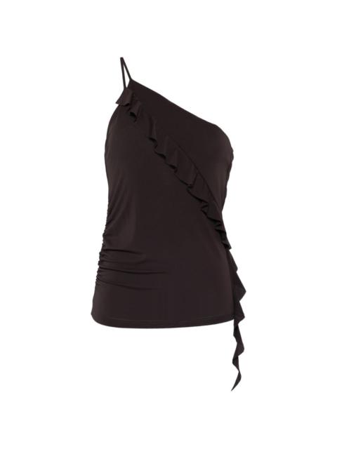 ruffled one-shoulder top