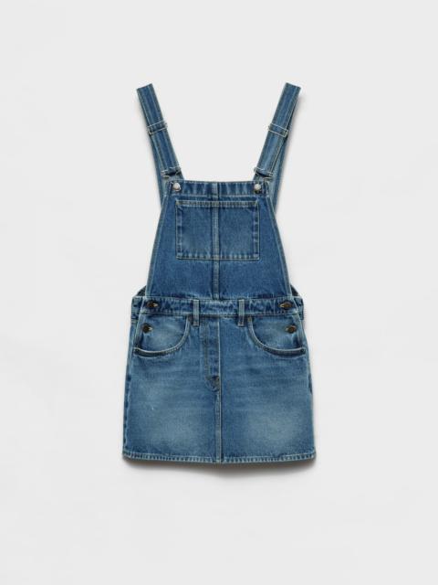 Denim bib overall mini-dress