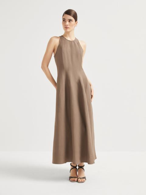 Viscose and linen fluid twill dress