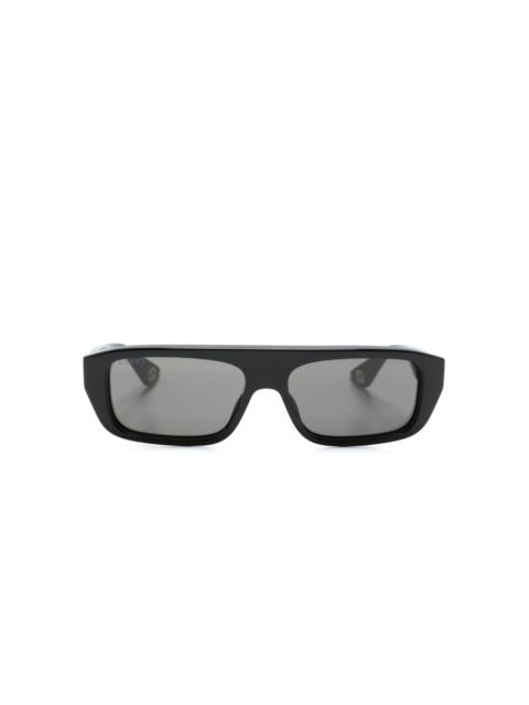 rectangle-frame tinted sunglasses