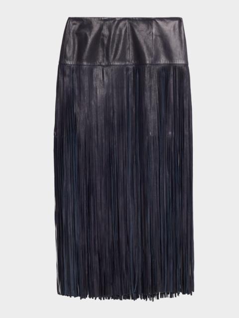 Tangled Up Fringe Leather Skirt