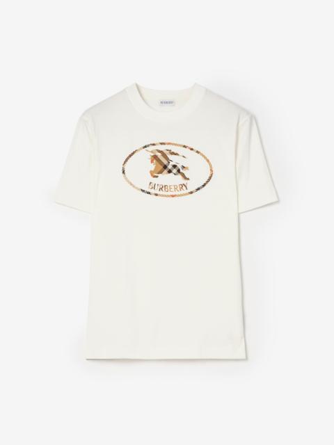 Check Knight Stamp Cotton T-shirt