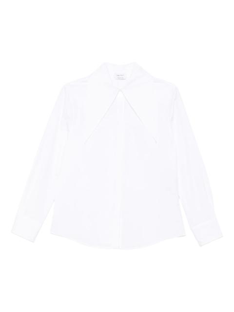 oversized-collar cotton shirt