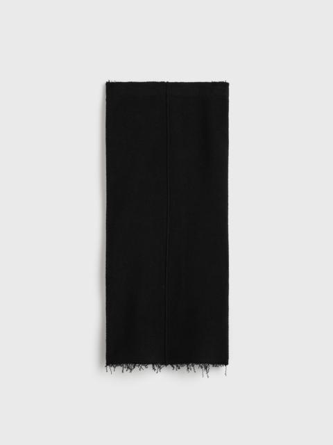 Long fringed jersey skirt black