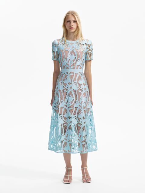 Light Blue Lace Midi Dress