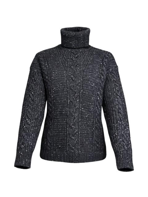 cable-knit roll-neck sweater