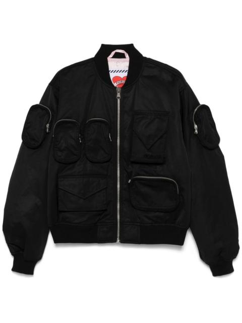 multiple-pockets bomber jacket