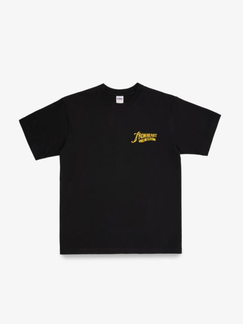 7.5OZ PRINTED LOOPWHEEL CREW NECK T-SHIRT - BLACK