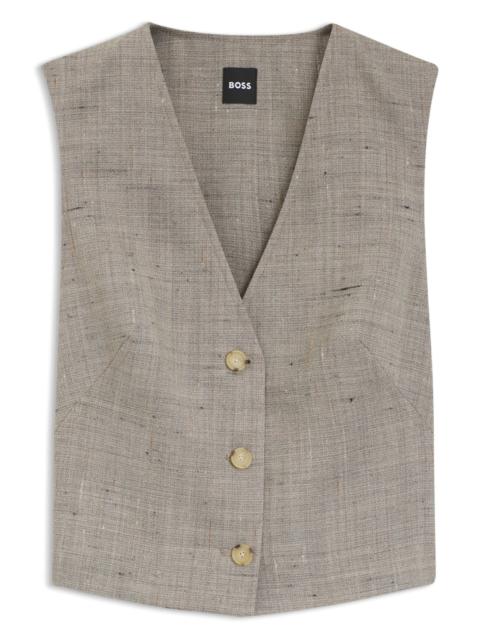 CROPPED WAISTCOAT IN A WOOL BLEND