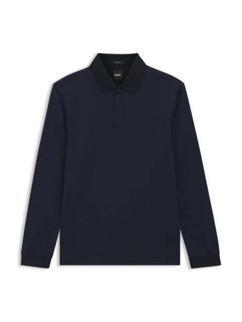 MERCERISED-COTTON POLO SHIRT WITH PLAIN COLLAR
