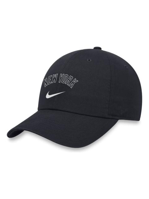 Nike MLB York Yankees Heritage86 Wordmark Swoosh Adjustable Caps 'Black' NK124FANK-WM0