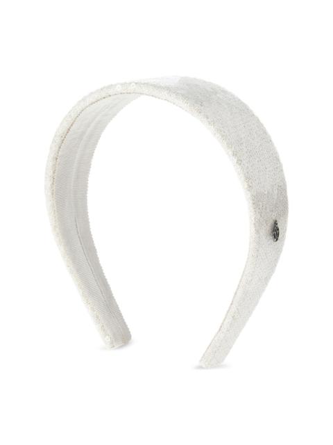 logo-charm sequinned headband