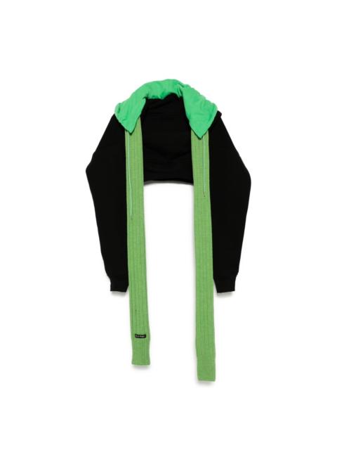 Hood with sleeves and scarf