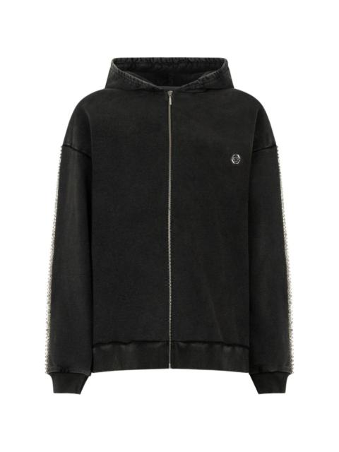 strass zip hoodie