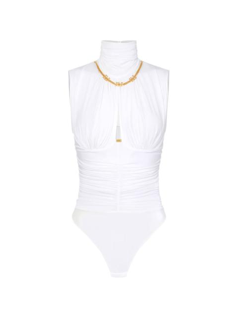 draped chain bodysuit