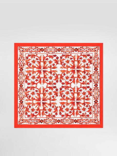 70x70 majolica-print silk twill scarf