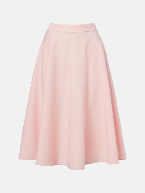 Wool-blend midi skirt