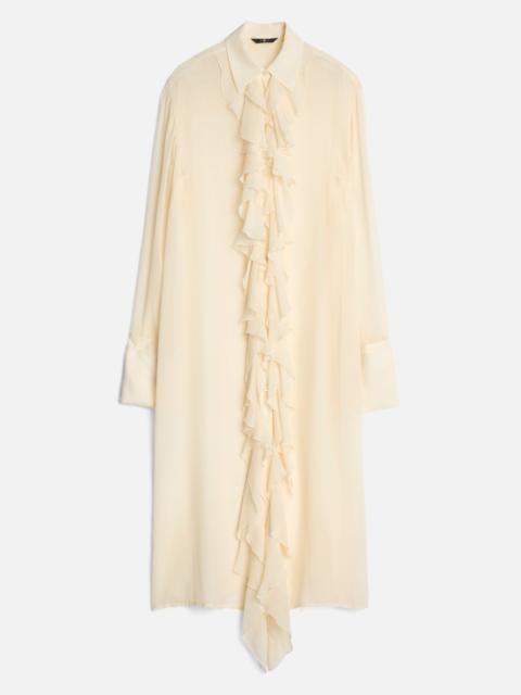 Silk Ruffle Dress in Solitary Star