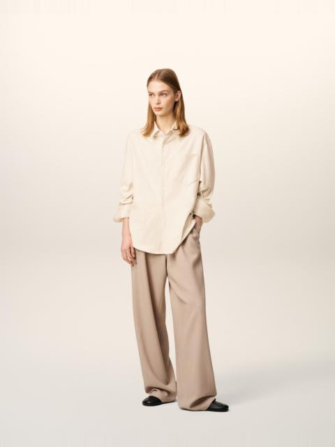 BEIGE COTTON EMBOSSED AMI DE COEUR BOXY SHIRT