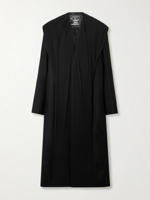 Hooded Draped Cotton Coat
