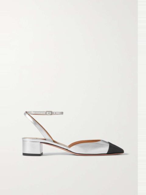 French Flirt 35 two-tone metallic leather Mary Jane pumps