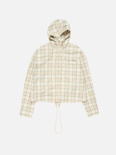 Hooded check jacket - Green/orange