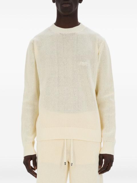 waffle-knit crew-neck sweater