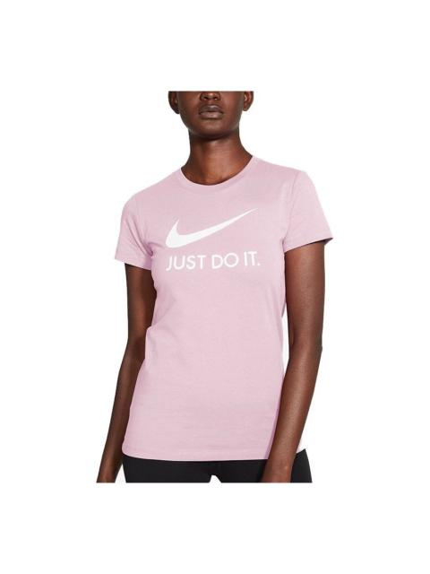 (WMNS) Nike Sportswear Logo Printing Training Sports Short Sleeve Pink Red T-Shirt CI1384-695