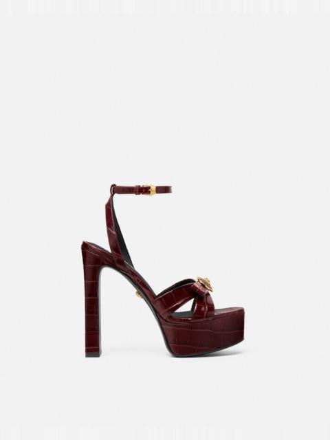 Croc-Effect Gianni Ribbon Sandals 140 mm