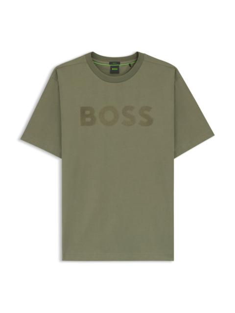 TONAL-LOGO T-SHIRT IN STRETCH COTTON