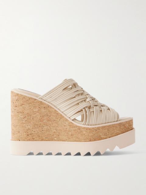 Sneak-elyse Woven Wedge Mules
