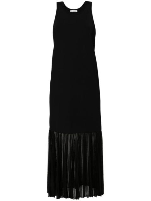 plissÃ©-detailed knitted maxi dress