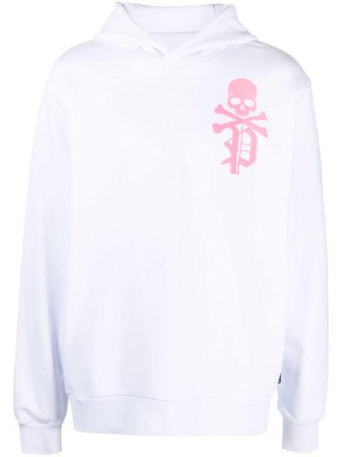 Gothic Plein logo-flocked cotton hoodie