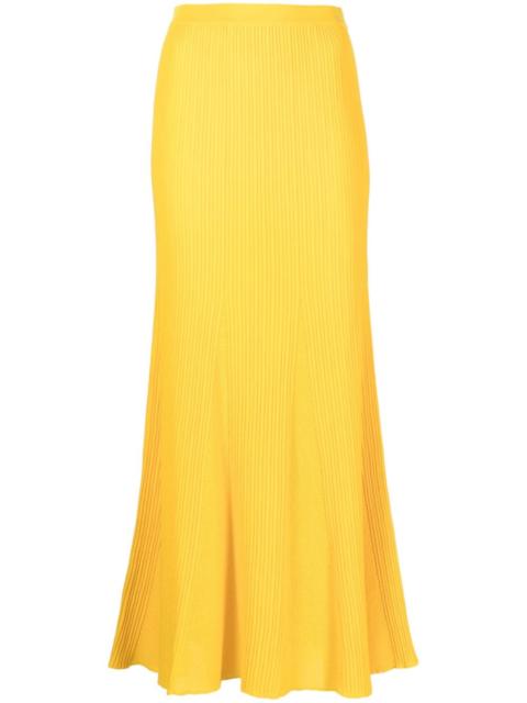 high-waisted wool skirt