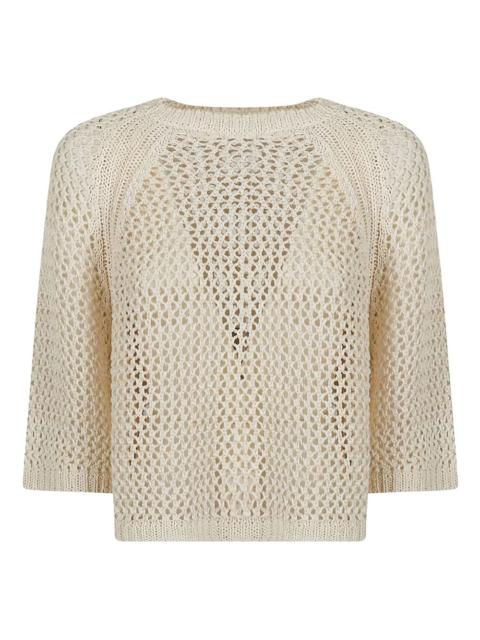 open-knit cotton jumper