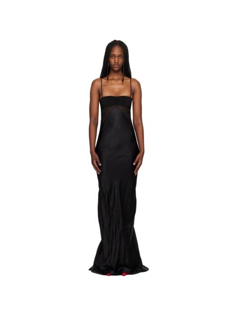 Black Temple Combo Slip Maxi Dress