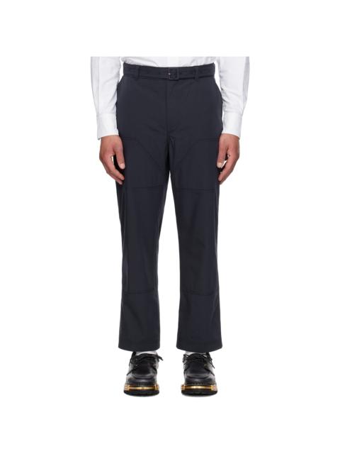 Navy Cotton Suiting Carpenter Trousers