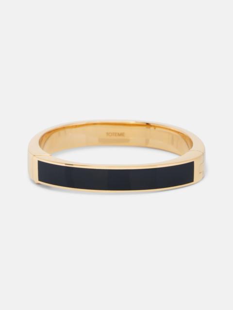 Signature enamel gold-plated bangle