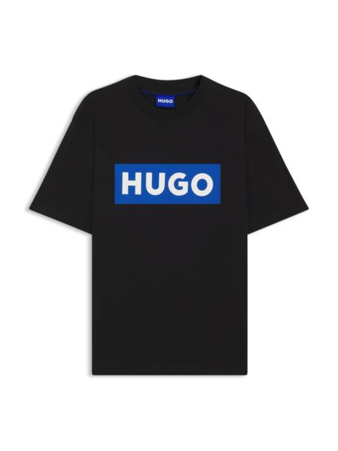 COTTON-JERSEY T-SHIRT WITH BLUE LOGO