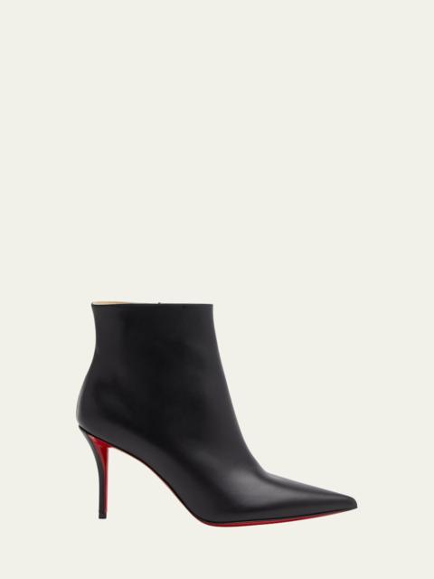 So Apostropha Leather Red Sole Stiletto Booties
