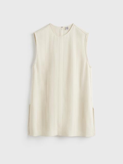 Woven stripe top ecru