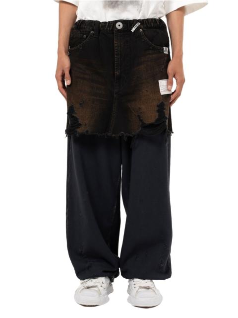 Waist Layered Denim Pants