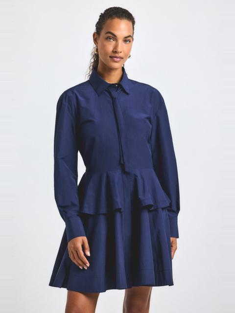 AZUREN COTTON POLY PEPLUM SHIRT DRESS