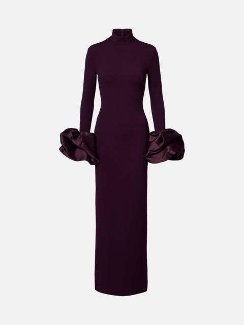 Viviana satin-trimmed gown